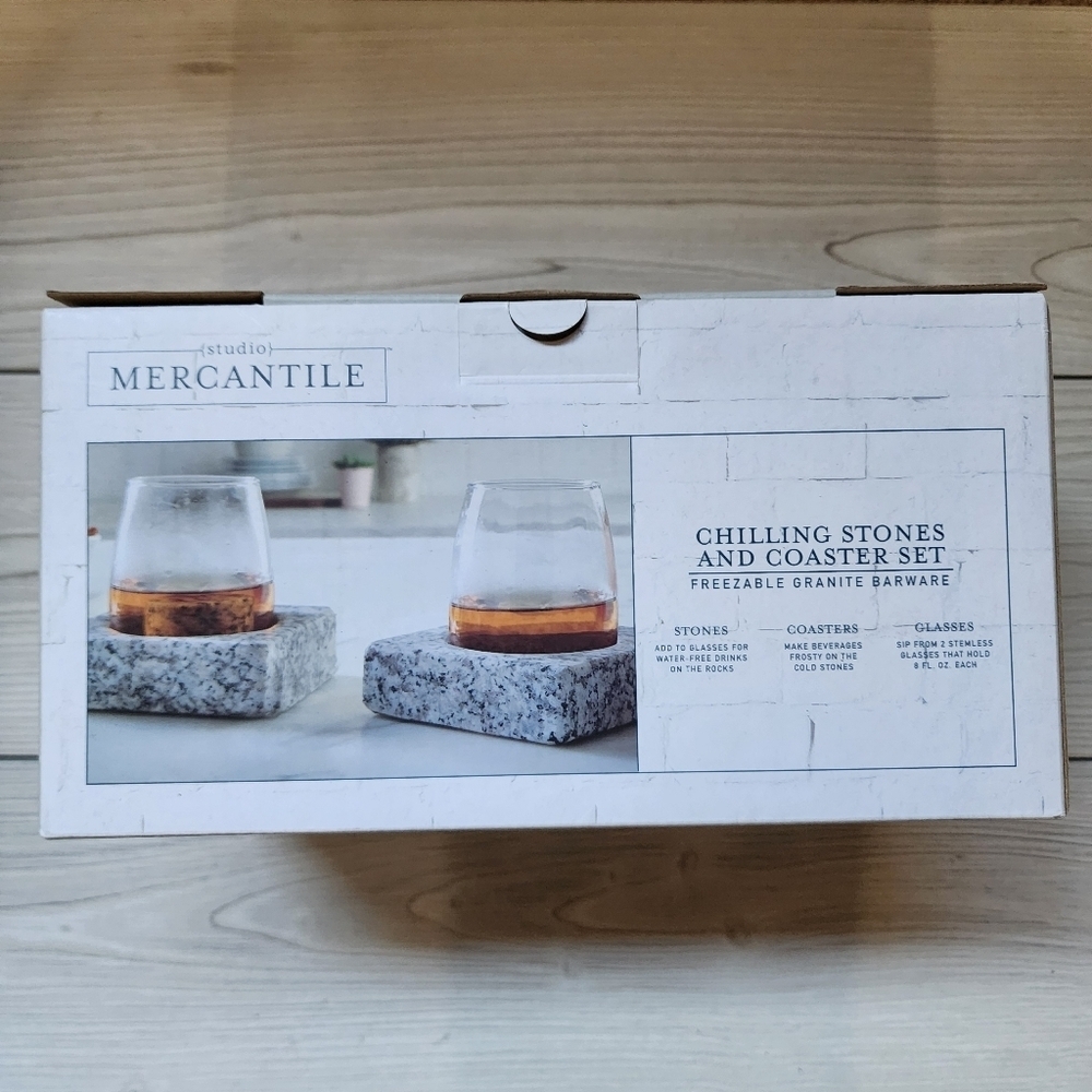 Studio Mercantile Wine Glasses Chilling Stones and Coaster Set - Picture 4 of 8